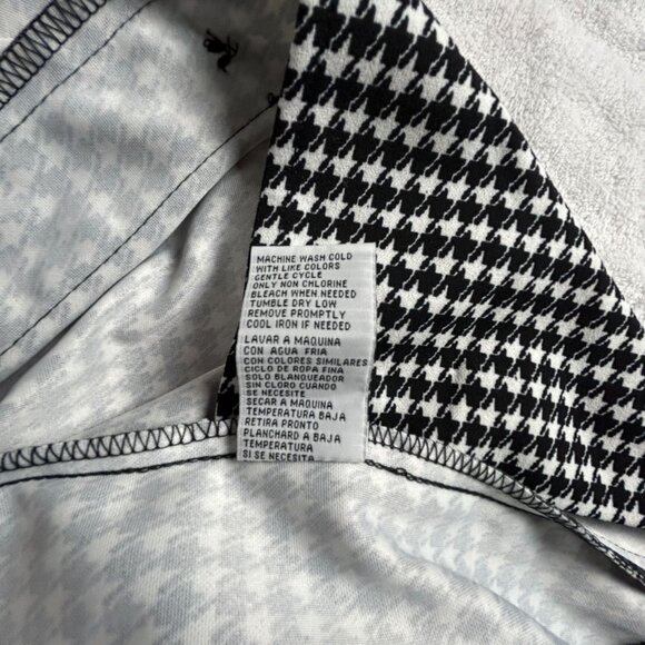 Shelby & Palmer Womens Black & Ivory Houndstooth Shift Dress Size 8P Stretch New - Picture 5 of 9